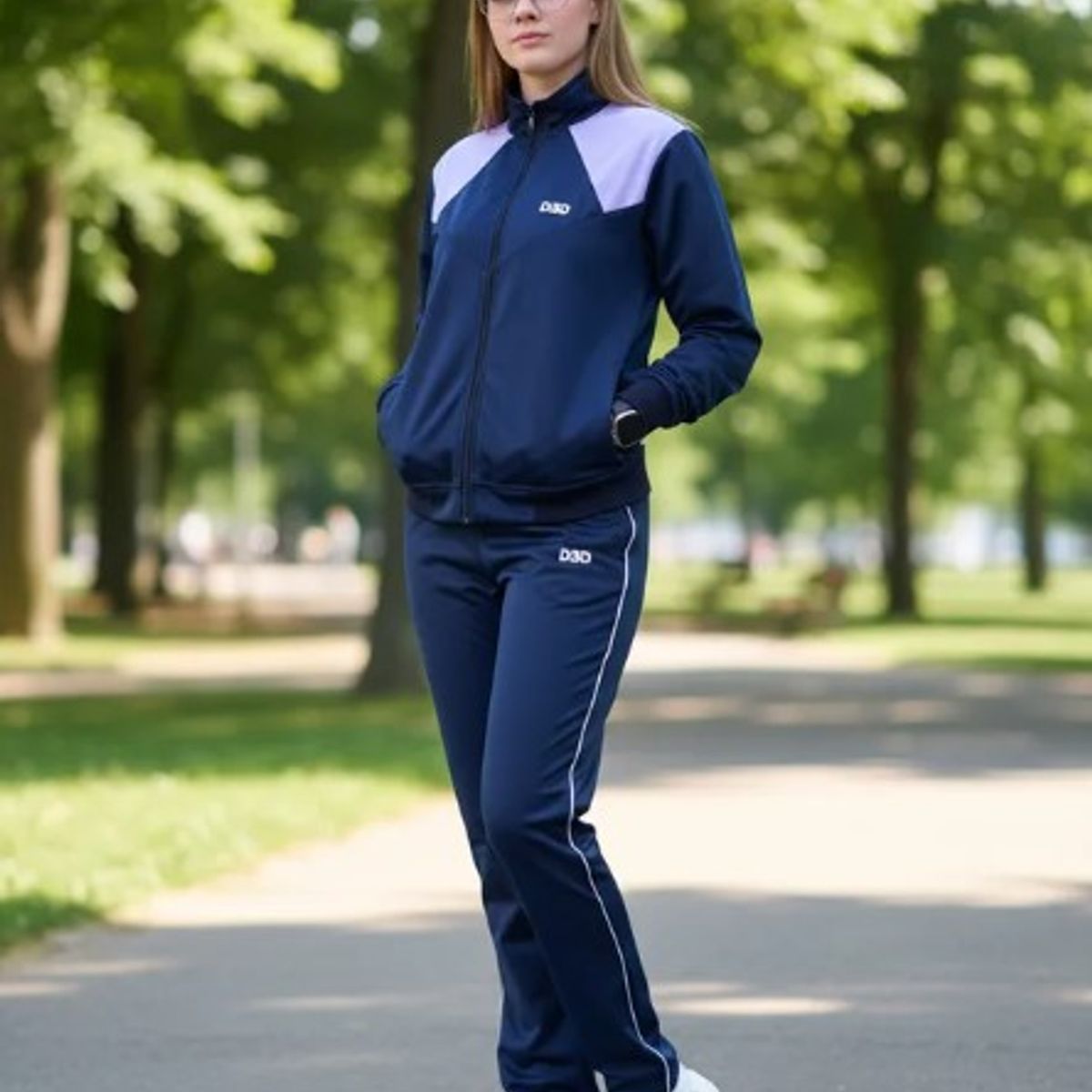 MODA EN CIRCUITO - Conjunto Deportivo o Sudadera para Mujer en Vioto Sin Capota