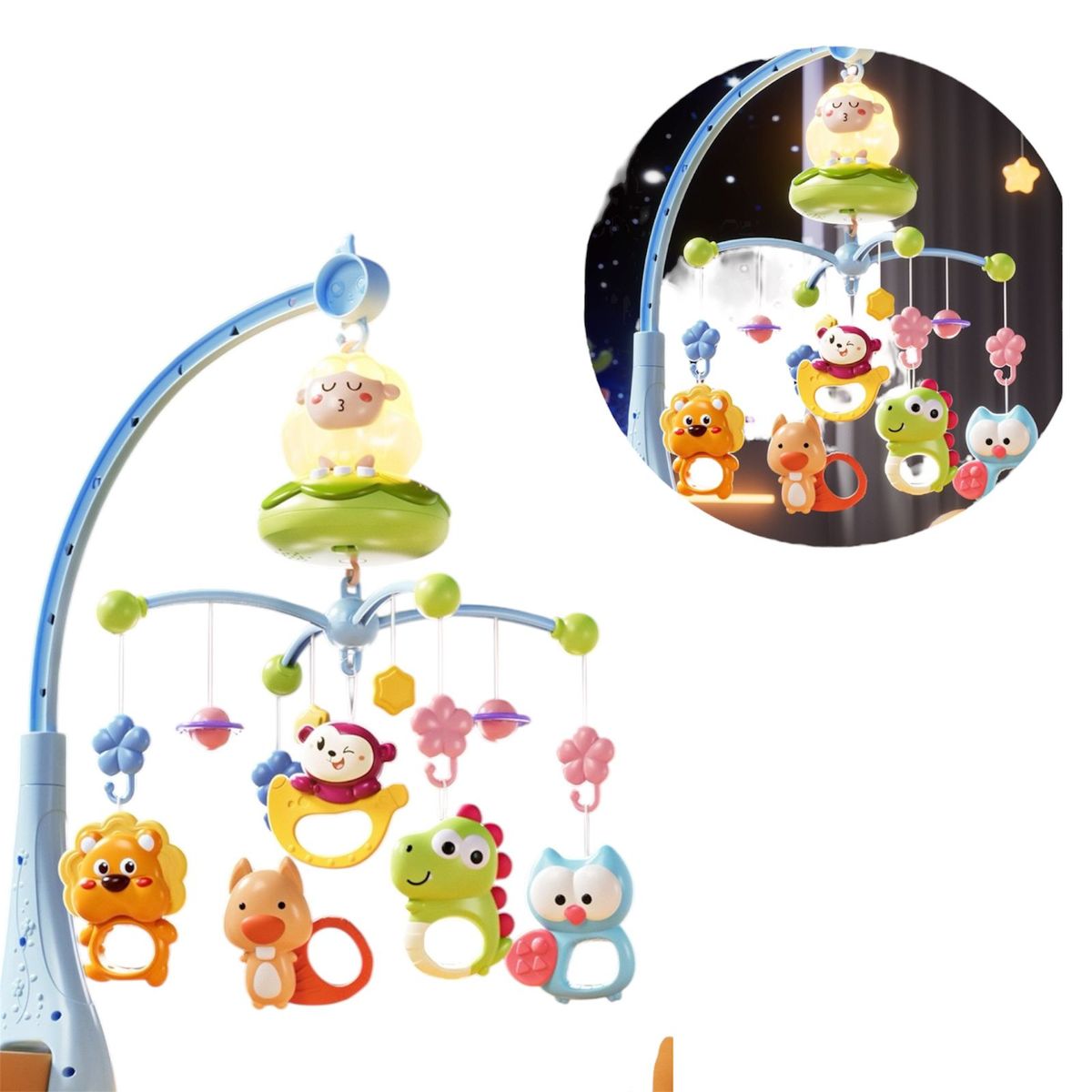 BIBI - Movil musical para cuna bebe con proyector y control remoto