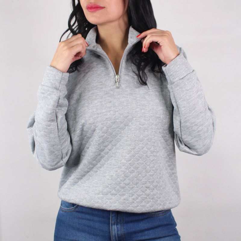 LEC LEE - Saco cuello alto para mujer Lec Lee - Gris M