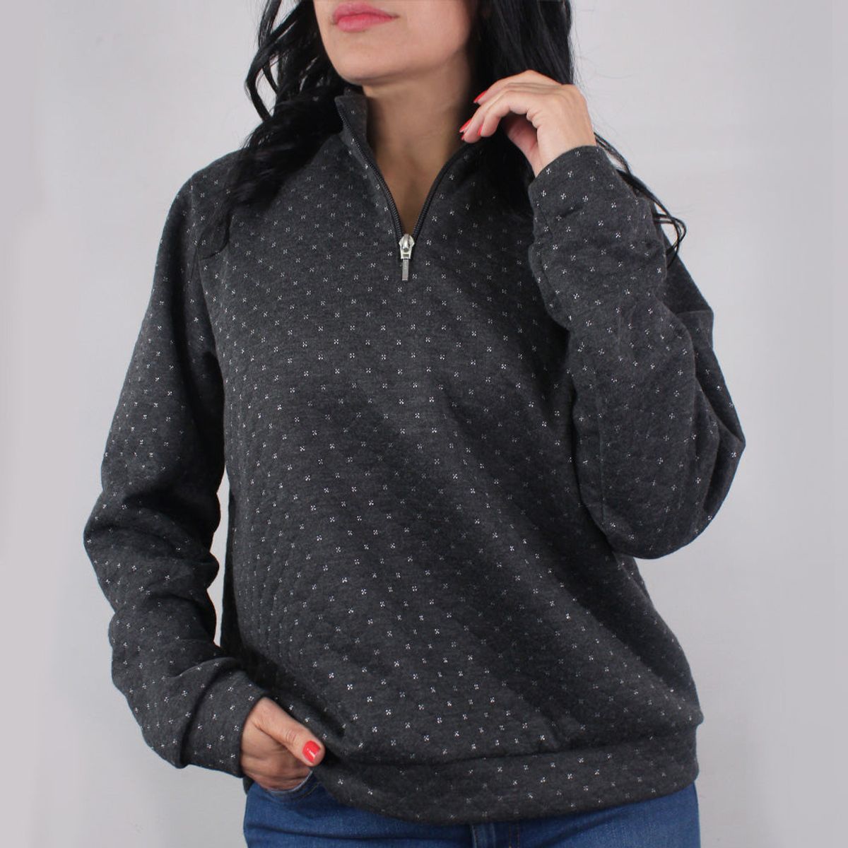 LEC LEE - Saco cuello alto para mujer Lec Lee - Gris Oscuro M