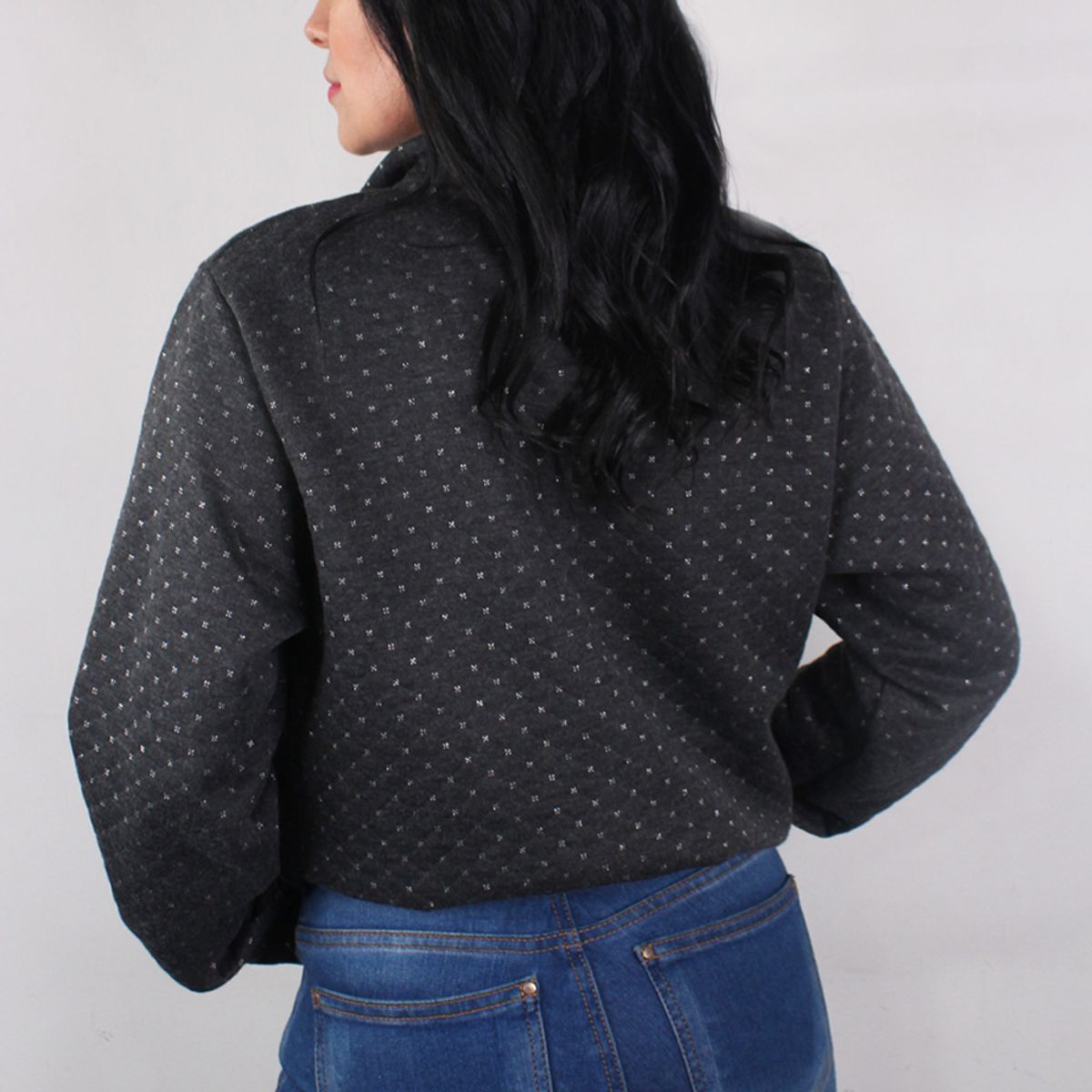 LEC LEE - Saco cuello alto para mujer Lec Lee - Gris Oscuro M