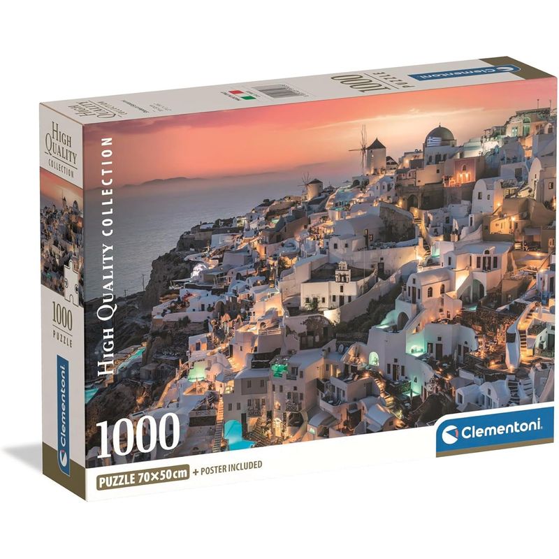 CLEMENTONI - Rompecabezas 1000 Piezas Santorini Grecia Clementoni Adultos