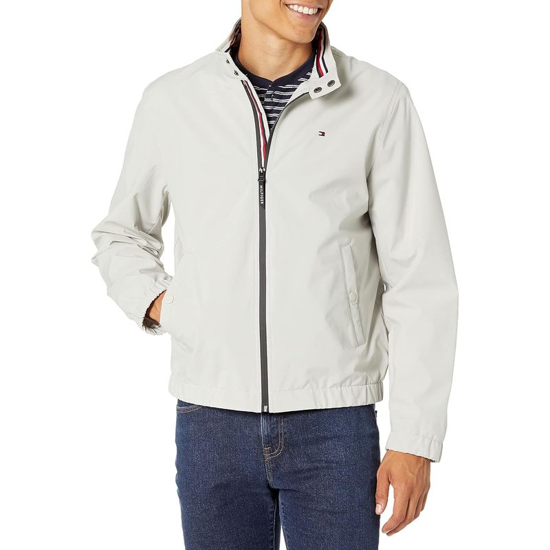 TOMMY HILFIGER - Chaqueta beige De Cierre Frontal TH Tommy Hilfiger