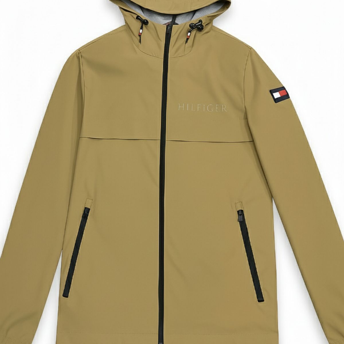 TOMMY HILFIGER - Chaqueta beige manga larga con cierre de cremallera Tommy Hilfiger