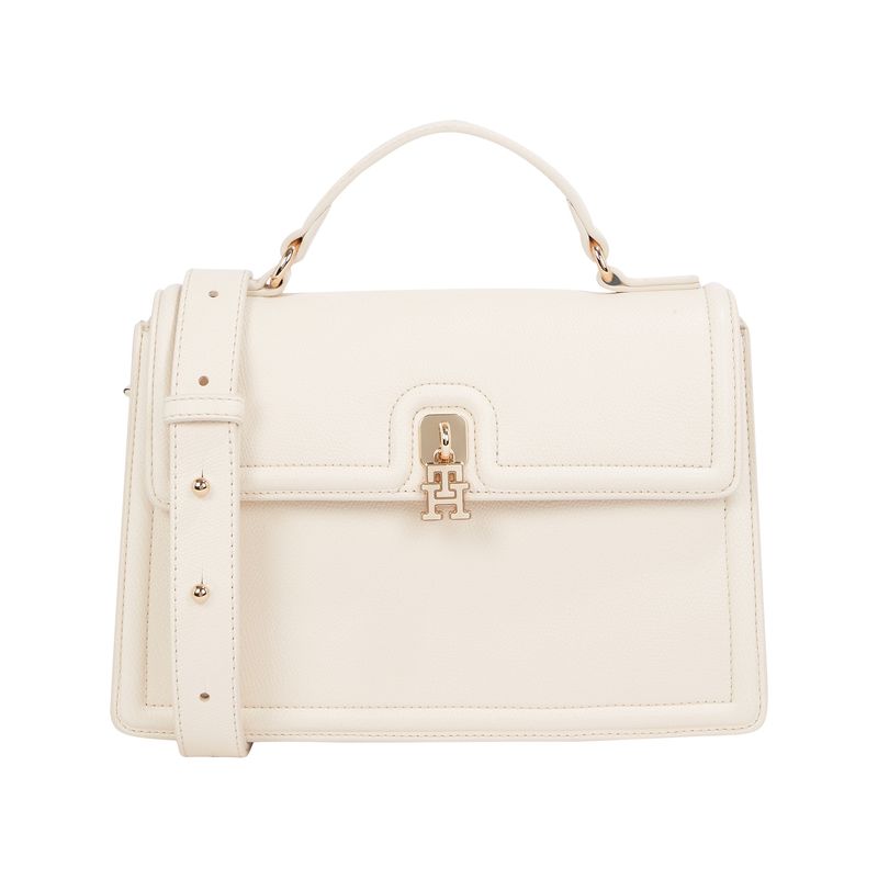 TOMMY HILFIGER - Bolso multicolor satchel con cierre de broche giratorio Tommy Hilfiger