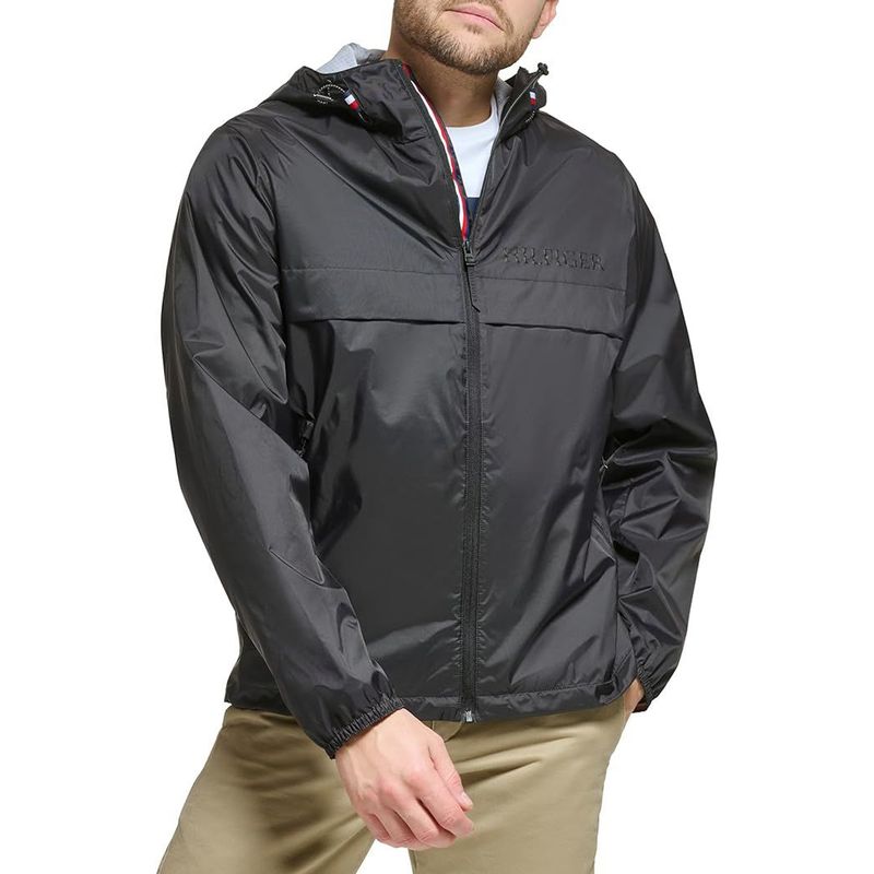TOMMY HILFIGER - Chaqueta negra manga larga con cierre de cremallera Tommy Hilfiger