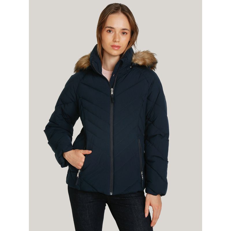TOMMY HILFIGER - Chaqueta azul acolchada con capota Tommy Hilfiger