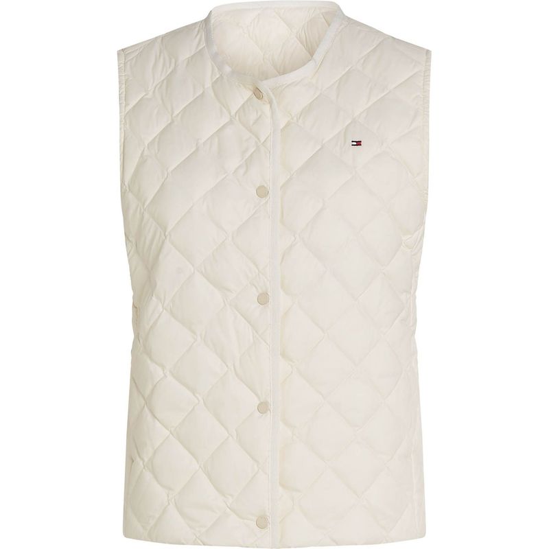 TOMMY HILFIGER - Chaleco blanco acolchado con relleno de plumón Tommy Hilfiger