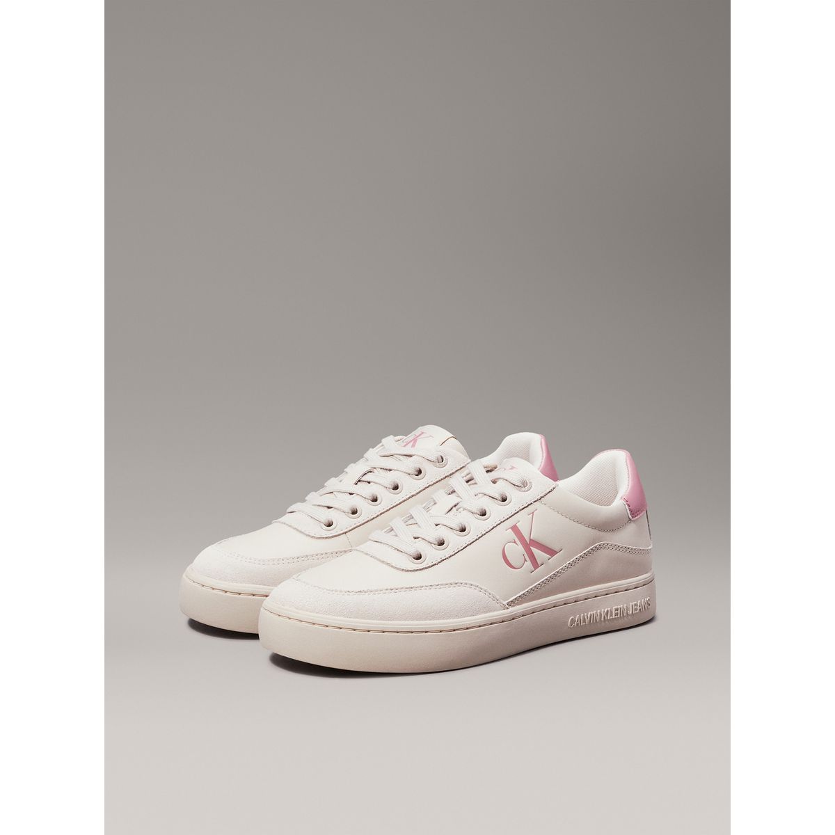 CALVIN KLEIN - Tenis rosado classic cupsole de cuero Calvin Klein