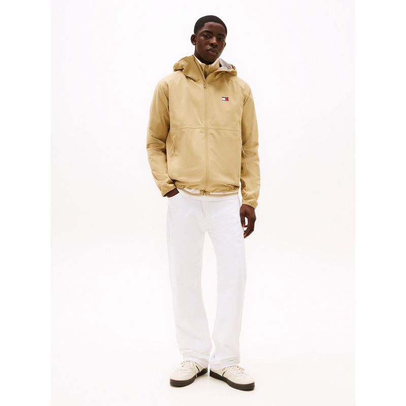 TOMMY HILFIGER - Cortavientos beige de corte amplio con cremallera Tommy Jeans