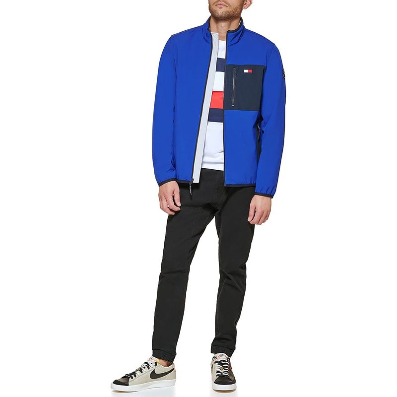 TOMMY HILFIGER - Chaqueta azul softshell con logo Tommy Hilfiger