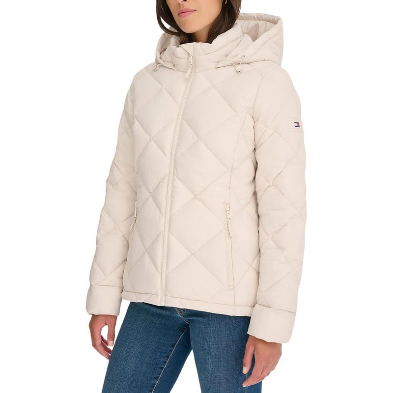 TOMMY HILFIGER - Chaqueta Beige Con Capota Para Mujer Tommy Hilfiger