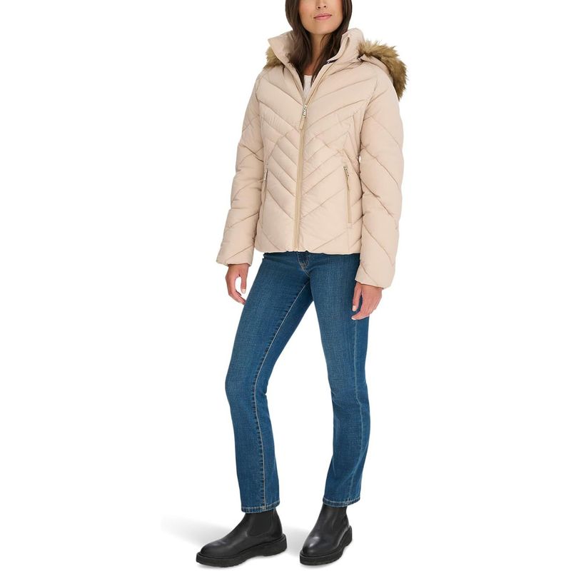 TOMMY HILFIGER - Chaqueta Beige acolchada con capota Tommy Hilfiger
