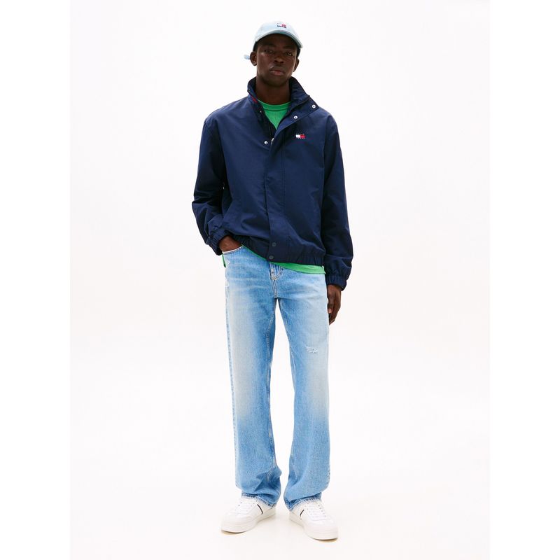 TOMMY HILFIGER - Chaqueta azul Signature con cuello color block Tommy Jeans