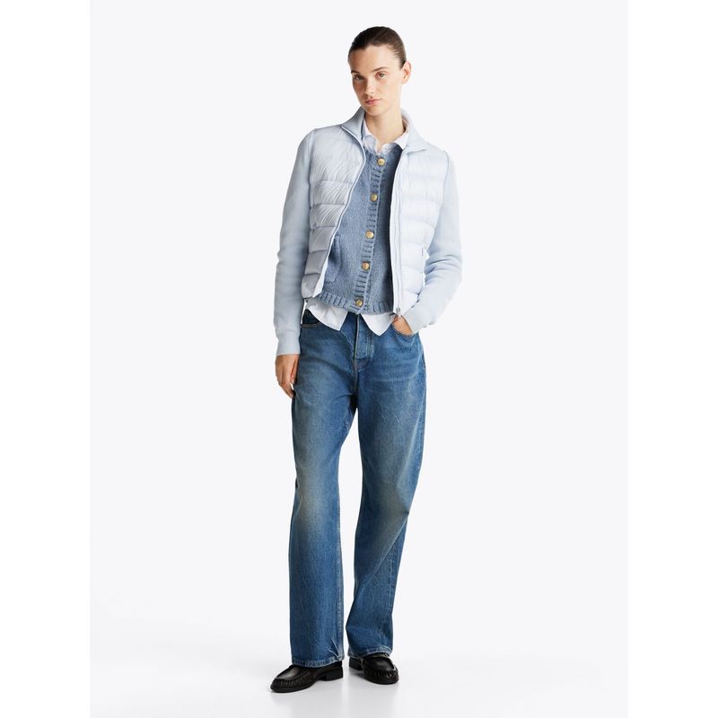 TOMMY HILFIGER - Chaqueta Celeste De plumón Con Mangas a Contraste Tommy Hilfiger