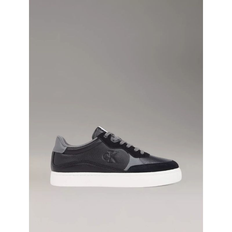 CALVIN KLEIN - Tenis negro de cuero Calvin Klein