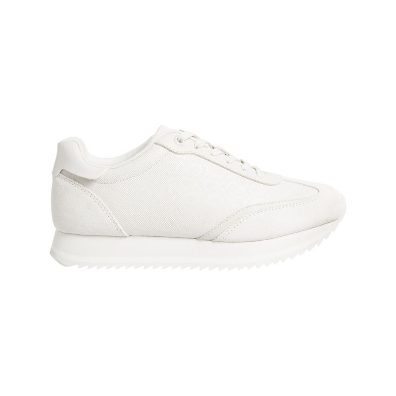 CALVIN KLEIN - Tenis blanco deportivos runner con monograma Calvin Klein
