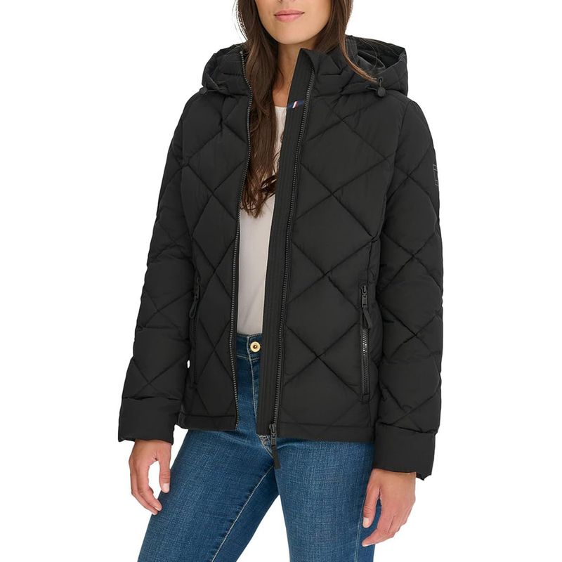 TOMMY HILFIGER - Chaqueta negra con capota Tommy Hilfiger