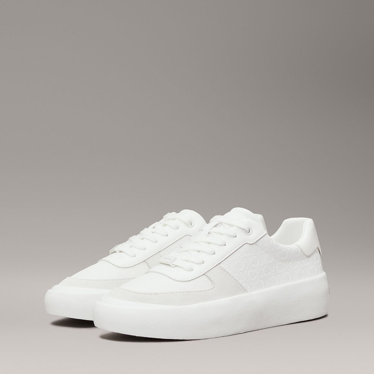 CALVIN KLEIN - Tenis blanco con logo Calvin Klein