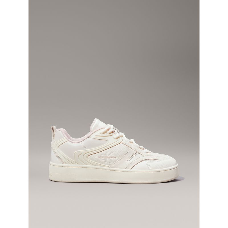 CALVIN KLEIN - Tenis blanco basket de lona alta Calvin Klein