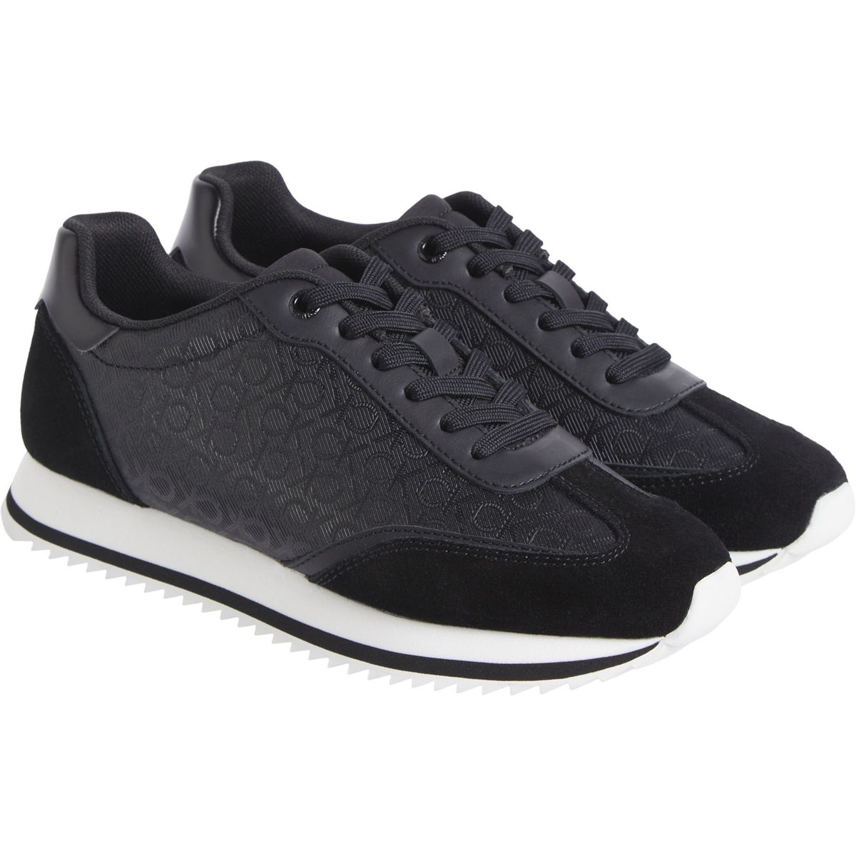 CALVIN KLEIN - Tenis negro deportivos runner con monograma Calvin Klein