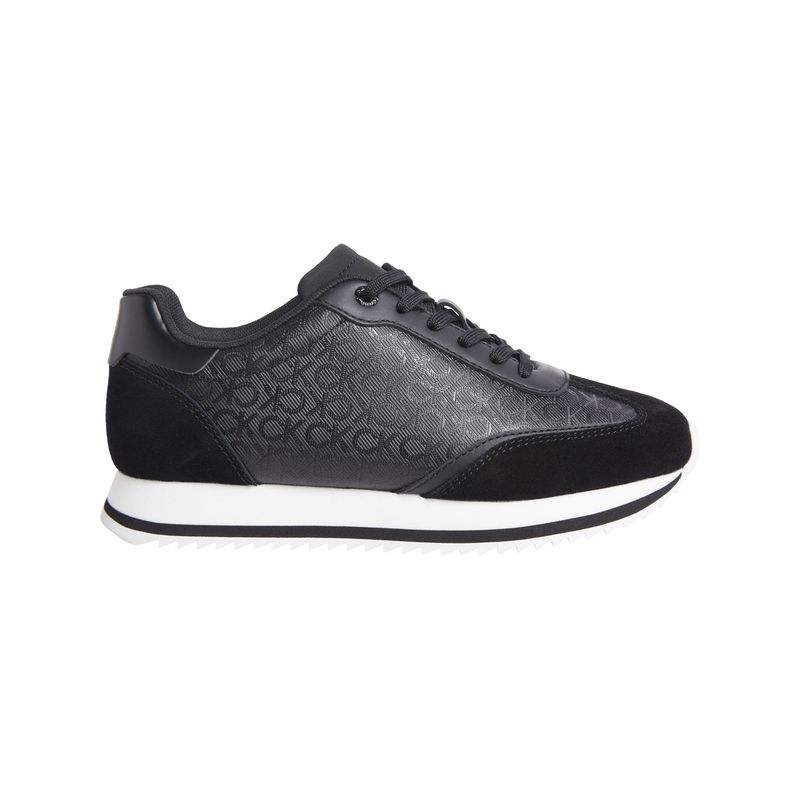 CALVIN KLEIN - Tenis negro deportivos runner con monograma Calvin Klein