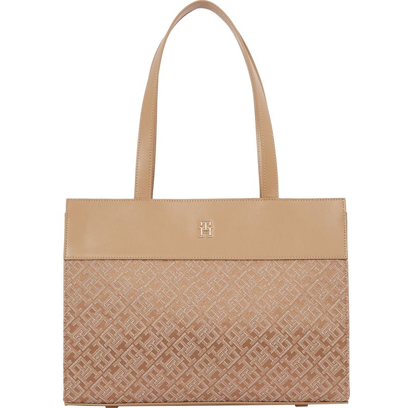 TOMMY HILFIGER - Bolso beige Im latam jacquard Tote Tommy Hilfiger