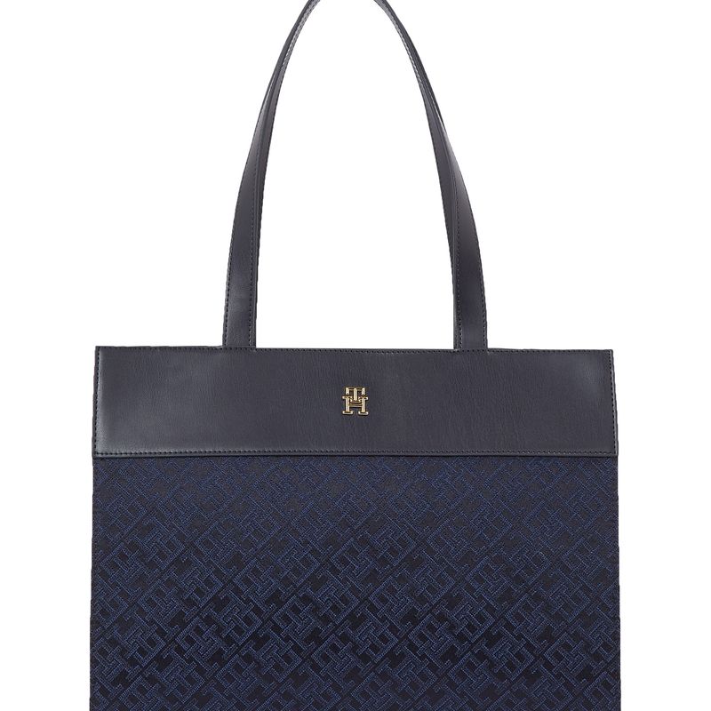 TOMMY HILFIGER - Bolso azul Im latam jacquard Tote Tommy Hilfiger