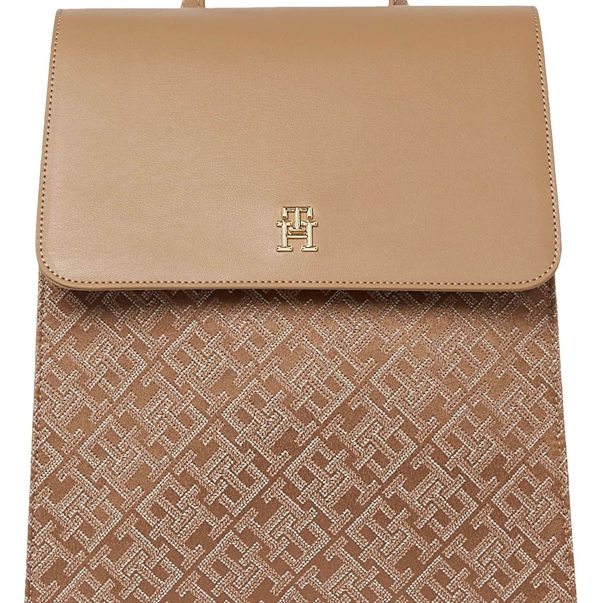 TOMMY HILFIGER - Morral beige Im latam jacquard de solapa Tommy Hilfiger