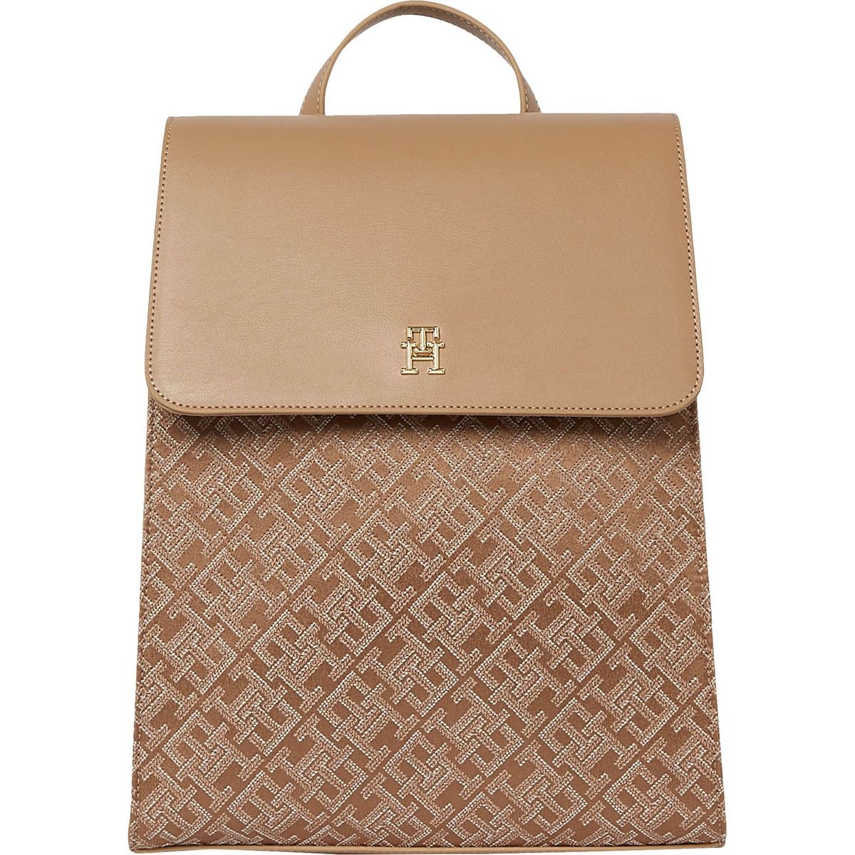 TOMMY HILFIGER - Morral beige Im latam jacquard de solapa Tommy Hilfiger