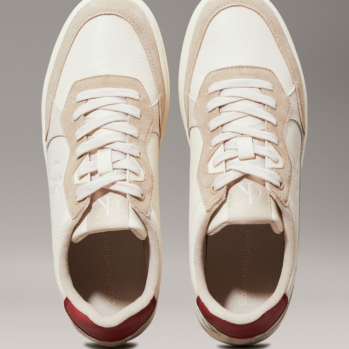 CALVIN KLEIN - Tenis blanco de cuero Calvin Klein