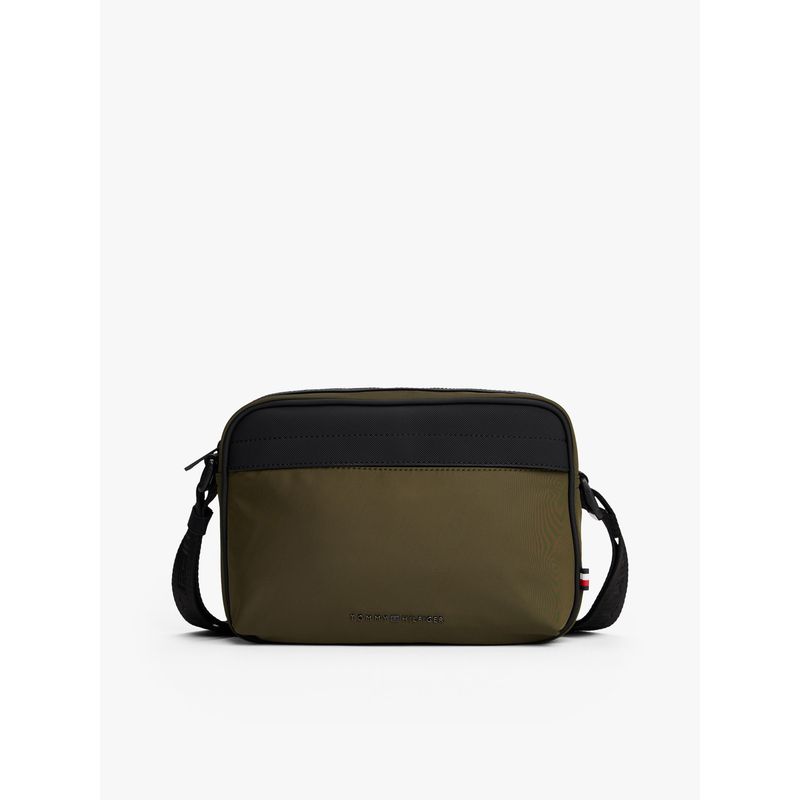TOMMY HILFIGER - Bolso verde cruzado con logo metálico Tommy Hilfiger