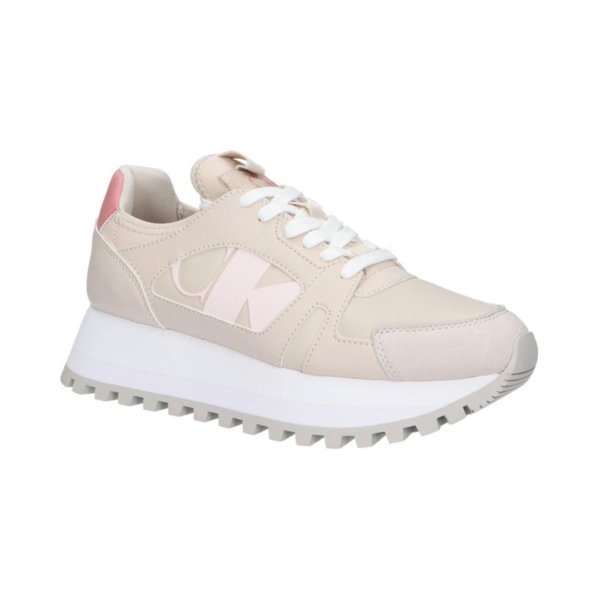 CALVIN KLEIN - Tenis beige runner de plataforma Calvin Klein