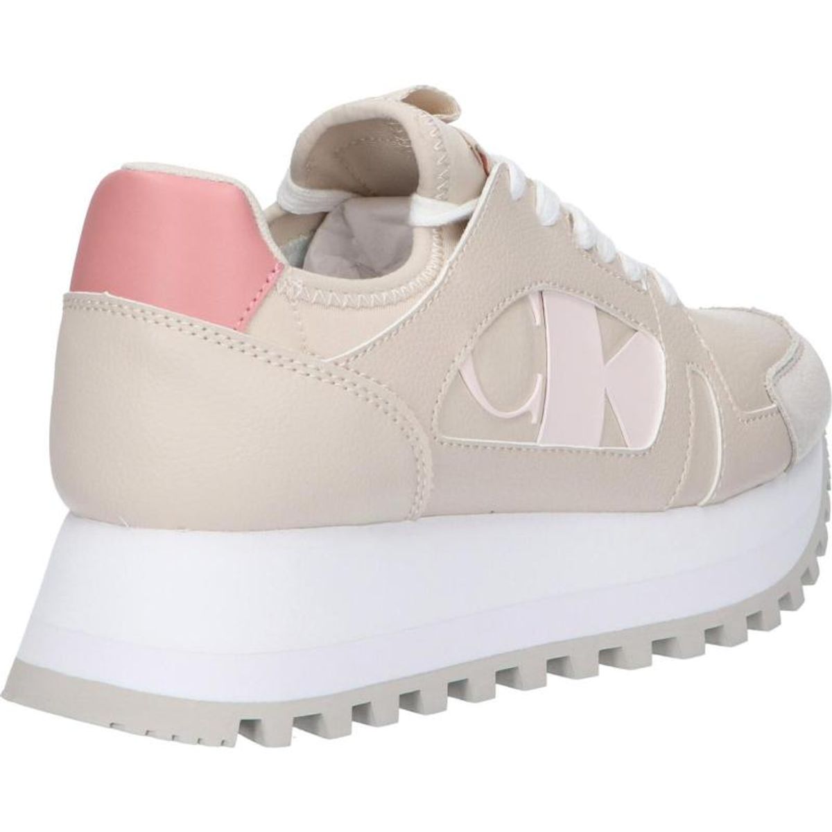 CALVIN KLEIN - Tenis beige runner de plataforma Calvin Klein
