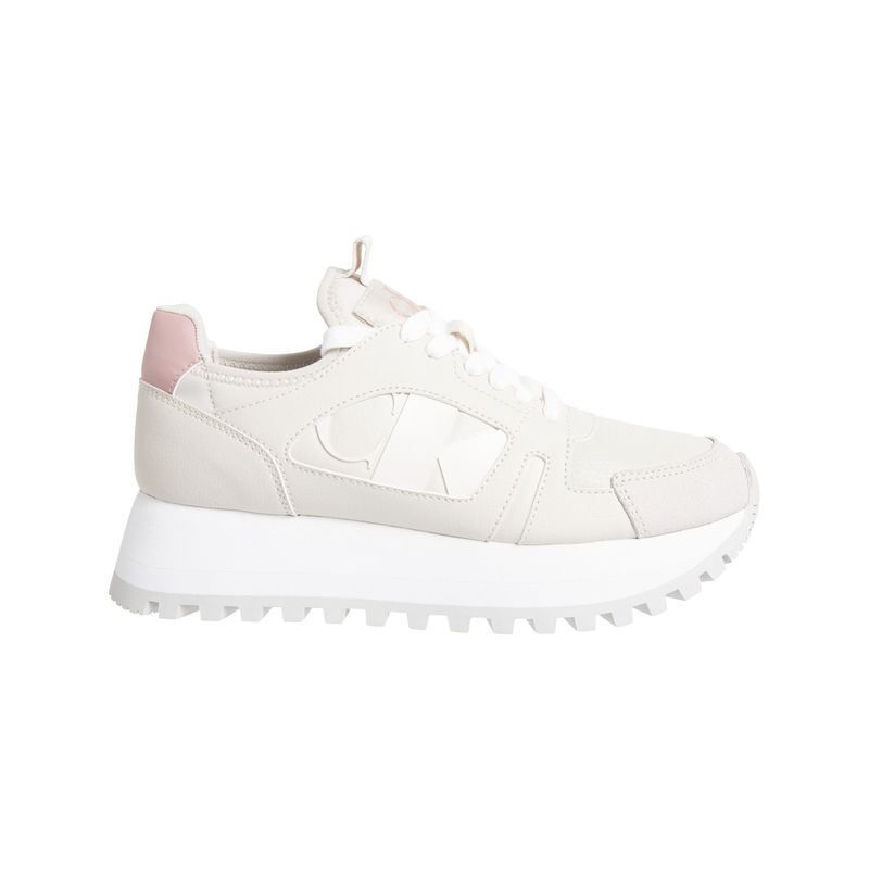 CALVIN KLEIN - Tenis beige runner de plataforma Calvin Klein