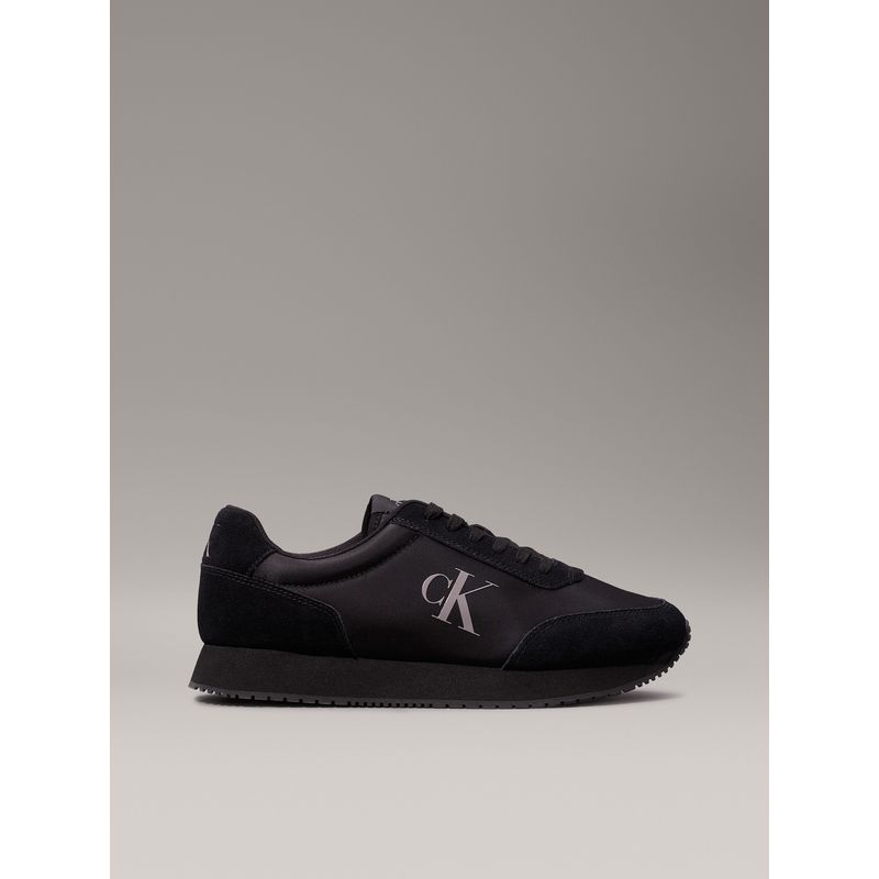 CALVIN KLEIN - Tenis negro retro runner de ante Calvin Klein