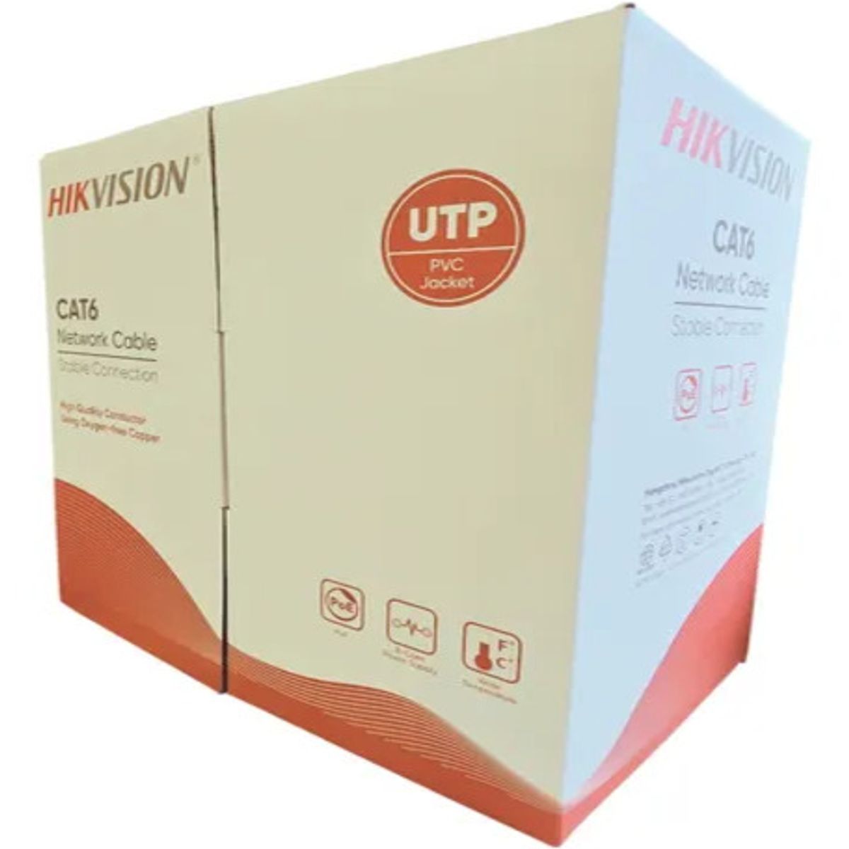 HIKVISION - DS-1LN6-UE-W-Plug -  Cable Utp Cat6 Blanco, 305mts 100% Cobre