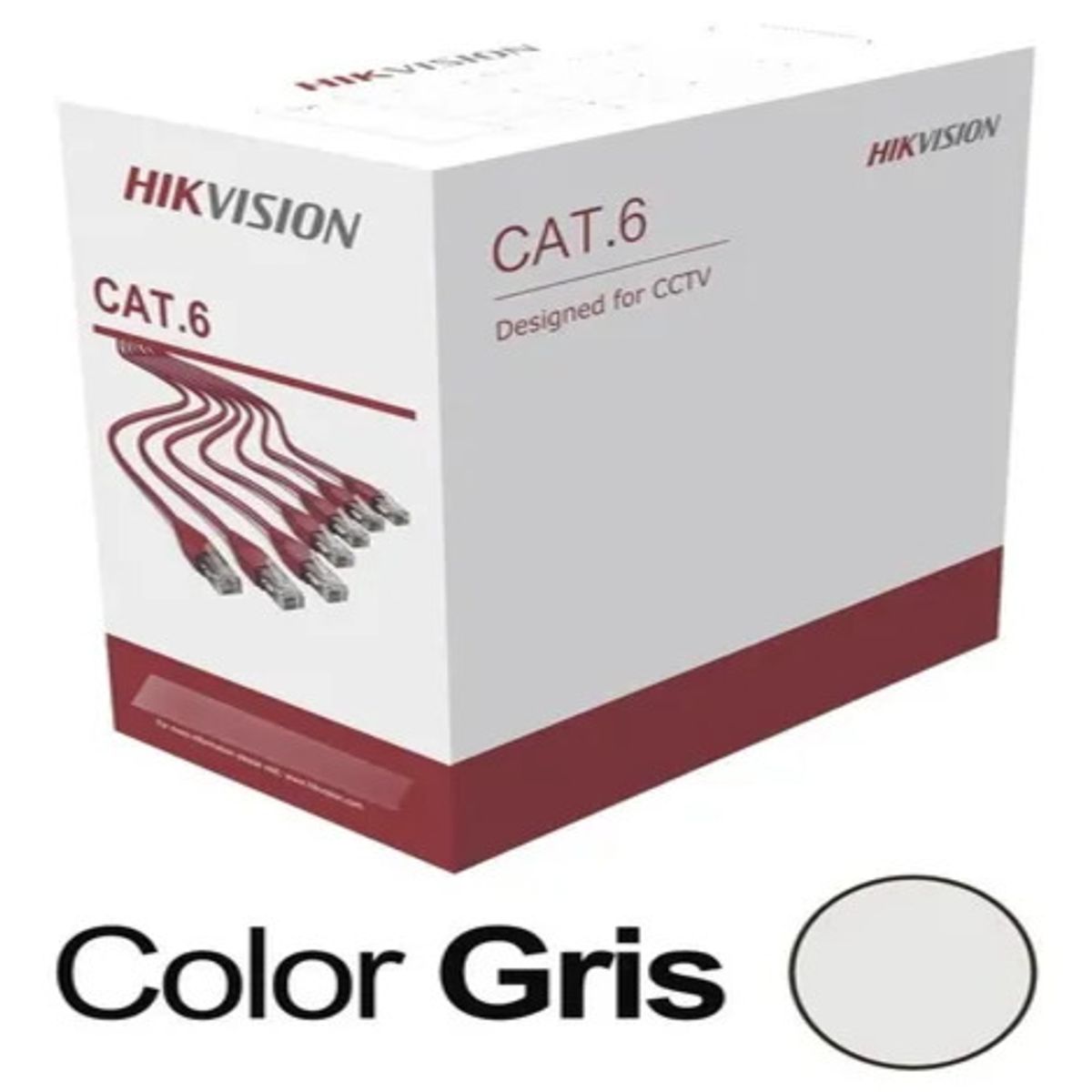HIKVISION - DS-1LN6U-G-Cable Utp Categoría 6 Interior 100% Cobre 305mts, Hikvision