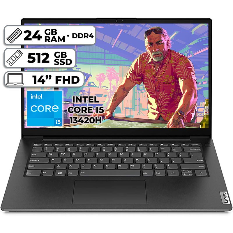 LENOVO - PORTÁTIL LENOVO V14 G4 INTEL CORE I5-13420H 24GB RAM 512GB SSD 14 FHD
