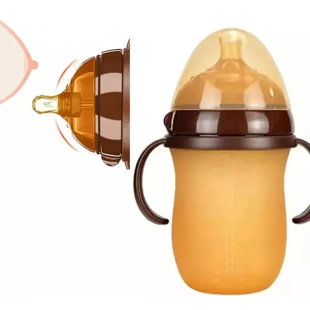 MILOPTS - Tetero Biberon Silicona Simulador Pecho Bebes 250ml