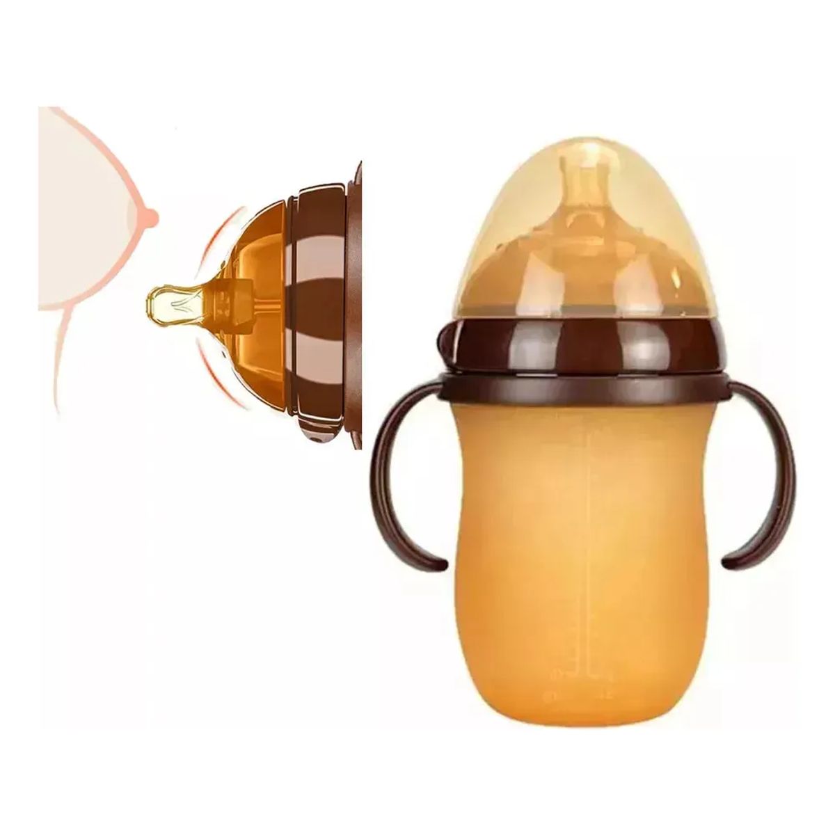 MILOPTS - Tetero Biberon Silicona Simulador Pecho Bebes 250ml