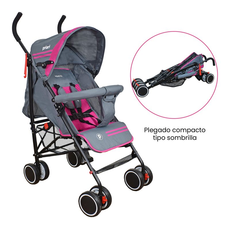 PRIORI - Coche paseador bebé Veneto Line priori Rosa