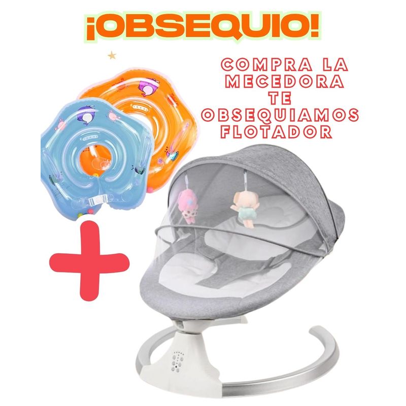 MUNDO BEBE - SILLA MECEDORA ELECTRICA GRIS  PREMIUM 2025 + REGALO