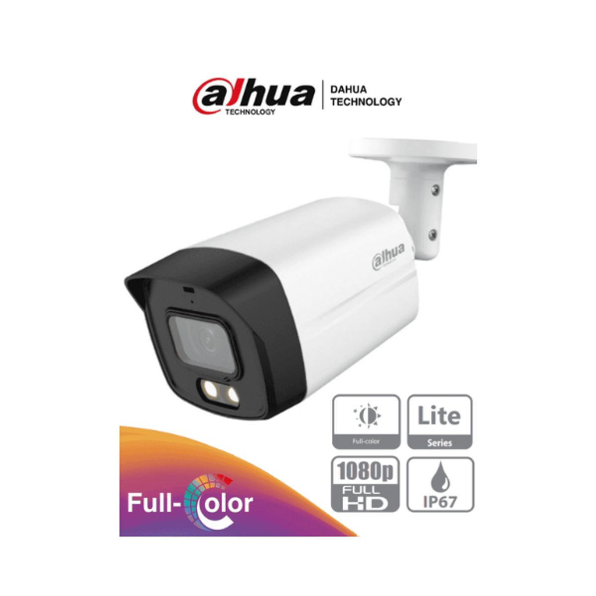 DAHUA - CAMARA DE SEGURIDAD BALA FULL COLOR DE 2 MEGAPIXELES 1080P 40M 2.8M IP67