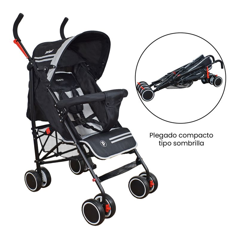 PRIORI - Coche paseador bebé Veneto Line priori Negro