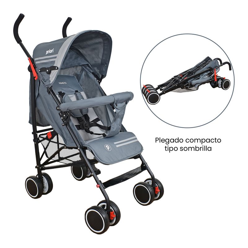 PRIORI - Coche paseador bebé Veneto Line priori Gris