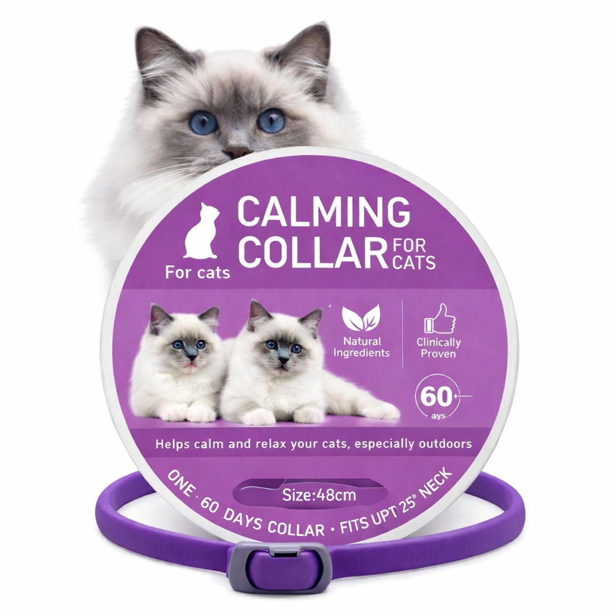 GENERICO - Collar Feromonas Para Gatos Calmante Tranquilizante