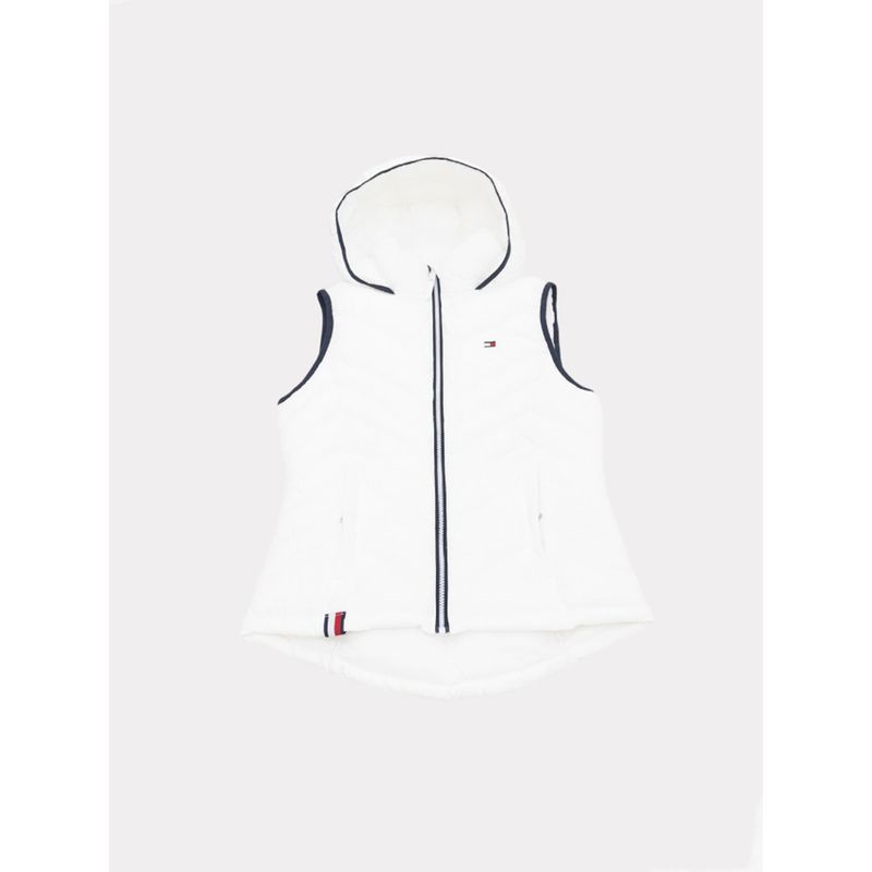 TOMMY HILFIGER - Chaleco blanco Acolchado con capota Tommy Hilfiger