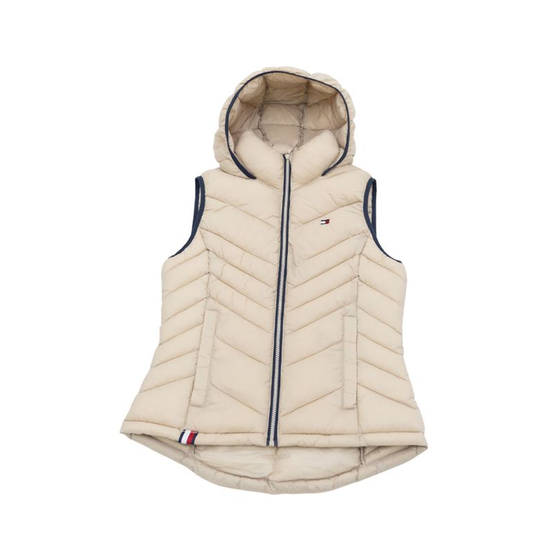 TOMMY HILFIGER - Chaleco negro Acolchado con capota Tommy Hilfiger