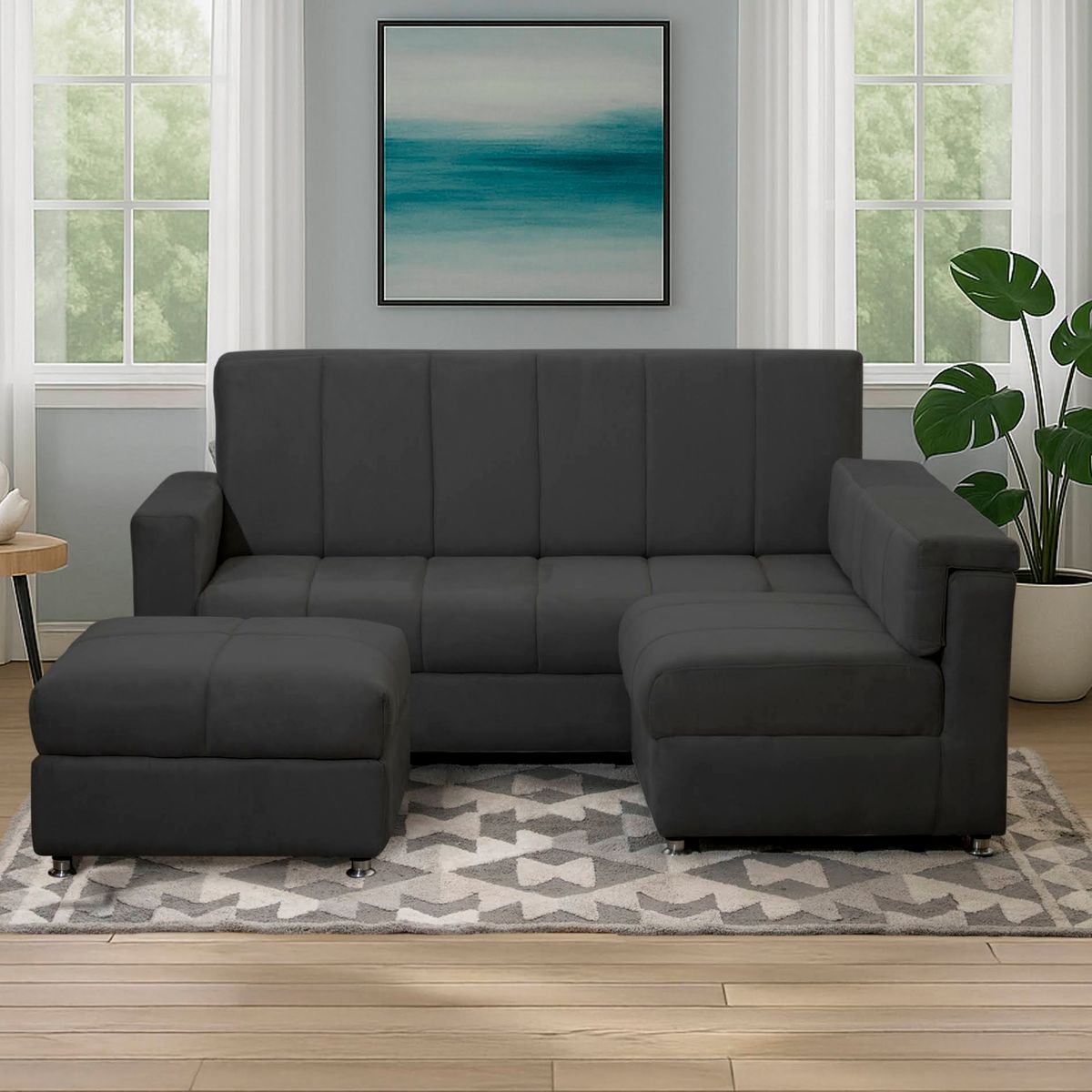 GENERICO - Juego de Sala Arrecife Gris 5 Puestos Amaika